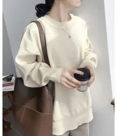 難あり　reca ボリューム袖ニット アイボリー