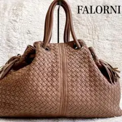 FALORNI ファロルニ 巾着 ラムレザー イントレチャート トートバッグのサムネイル