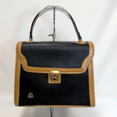MORABITO ハンドバッグ ゴールド金具 ブラック×ブラウンのサムネイル