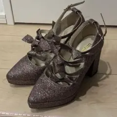 Titty&co. グリッターリボン付きハイヒール