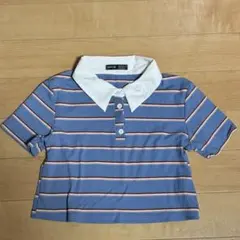 Shein ストライプ 半袖ポロシャツ