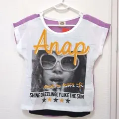 Anap プリントTシャツ ホワイト/パープル/ブラックのサムネイル