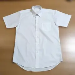 ホワイト 半袖ワイシャツ ポリエステル45%　綿55%