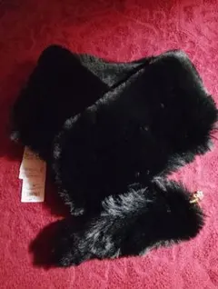 定価8250円 　新品　マリークワント　ティペット　マフラー　黒チャーム付き