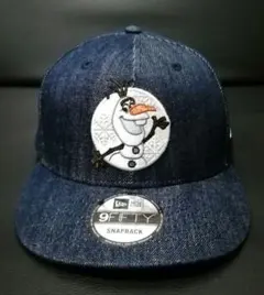 【美品】ニューエラ × Disney オラフ デニム キャップ インディゴ