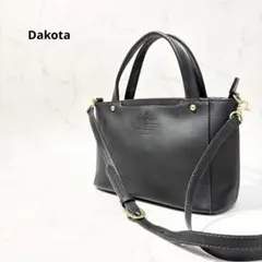 【未使用品】Dakota ダコタ　2way ショルダーバッグ　レザー　黒　型押し