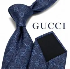 GUCCI グッチ ネクタイ　ネイビー　ワンポイント ジャガード GG ビー GUCCI グッチ ネクタイ ネイビー ワンポイント ジャガード GG ビー