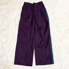 【美品✨希少】メゾンスペシャル　サイドラインツイルワイドパンツ　パープル　Sのサムネイル