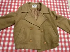 ベージュ ダブルブレスト フリースジャケット