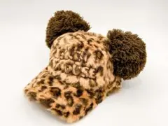 【レア品】ディズニー限定キャップ ヒョウ柄×ポンポン 耳付きデザイン！