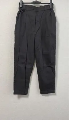 【美品】studio CLIP テーパードパンツ ダークブラウン 綿麻ストレッチ