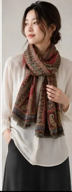 b74 超美品 ETRO エトロ ショール ストール シルク100 - メルカリ
