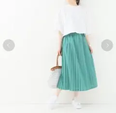 iena グリーン　ドット　プリーツスカート　イエローのサムネイル