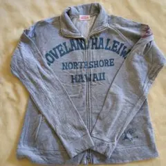 グレー フルジップ トレーナー Hawaii　フリーサイズ