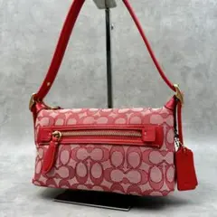 極美品✨COACH コーチ スウィンガー20 ジャガード 赤 シグネチャー