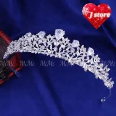 クリアティアラキュービックジルコニア最高品質ヘッドドレスリーフ★ブライダル結婚式