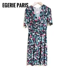 【美品】EGERIE PARIS エジェリー パリ 総柄ワンピース フランス