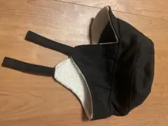 耳あて付きカジュアル帽子 黒