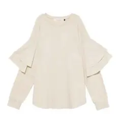 ラグナムーン フリルスリーブロングTシャツ フリーサイズ アイボリー