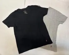 ポロ ラルフローレンVネック Tシャツ 2枚セット 黒グレー キッズL　1879