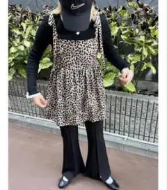 WC　ダブルシー　ワンピース リボンミニキャミワンピース　チュニック　レオパード