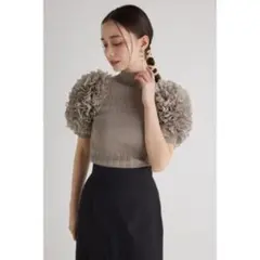 rienda/ショルダーフリルニット