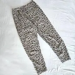 美品✨レオパード 豹柄 カジュアルパンツ ストレッチ ウエストゴム M L