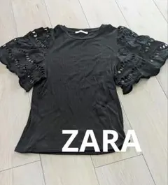 ブラック レース袖 Tシャツ