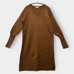 BEAMS HEART ニットロングワンピース　Vネック　　ビームス　Mサイズ