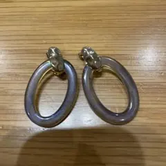 SMELLY 透明オーバル形状イヤリング
