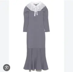 SNIDEL プリーツカラーニットワンピース