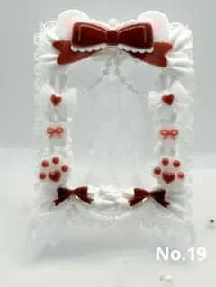 ホイップデコ　B8 硬質カードケース　クマ耳　ブラウン　チョコ　リボン