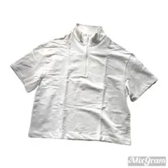 ZARA ホワイト ハーフジップ トップス ニット
