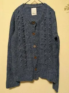 asknowas pinky ダークブルー ニットカーディガン