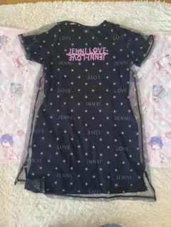 JENNI love メッシュワンピース 半袖 ブラック140