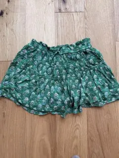 ZARA 花柄 キュロットスカート 122cm グリーン