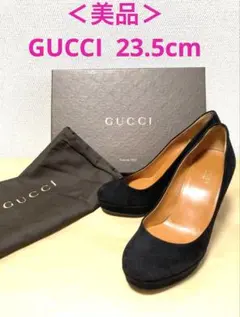 美品　GUCCI グッチ　ブラック　黒　本革　ハイヒール　パンプス　23.5cm