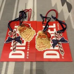 DIESEL ディーゼルショッパー2枚セット クリスマスチャーム4つ　プレゼント