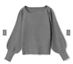 スクエアネックニットトップス