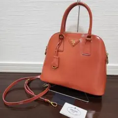 PRADA⭐プラダ⭐サフィアーノ⭐オレンジ レザーハンドバッグ⭐ショルダーバッグ