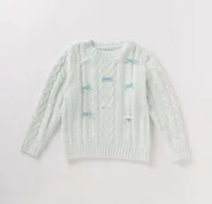 メゾピアノ　リボンつきモールニットプルオーバー　140㎝