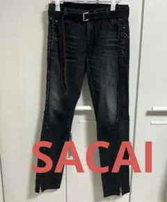 sacai 再構築 裾ジップ デニム パンツ ベルト付き 21-02607Mのサムネイル