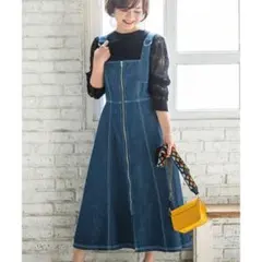 overE⭐︎ 肩紐外せるストレッチデニムワンピース - メルカリ