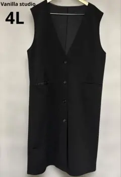 【大きいサイズ】Vanilla studio Vネックノースリーブワンピース4L