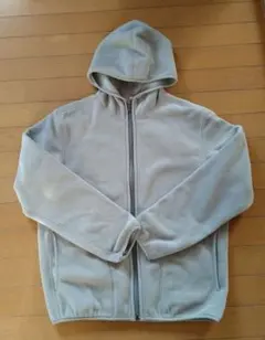 ユニクロ　フリースジャケット フード付き ライトグレーM