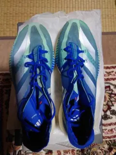 adidas ADIZEROアディオスPro 青/緑ASICSの収納袋付
