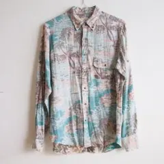 Beauty&Youth ビューティーアンドユース ガーゼ 長袖 シャツ アロハ