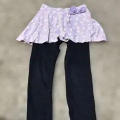 紫色スカートと黒レギンスセット