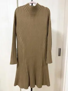 Mystrada リブニットミニワンピース サイズ36 ブラウン