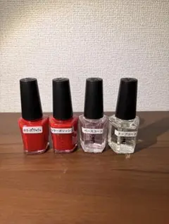 シャレドワ ネイルポリッシュセット 赤2本＋ベース＋トップ ネイリスト検定使用